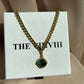 Aubrie Emerald Gold Necklace