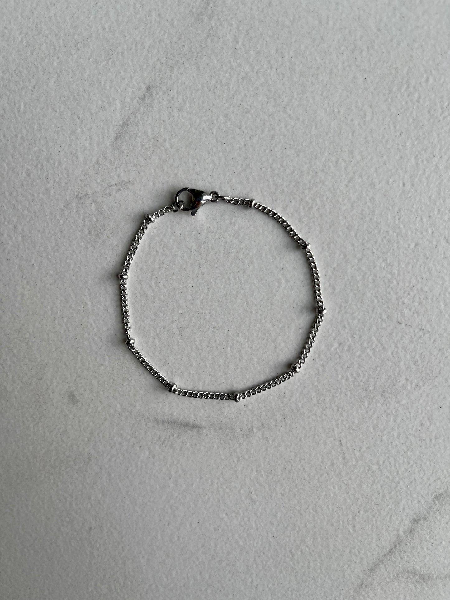 3.1 mm satellite chain silver bracelet