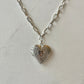 Nova Heart Locket  Silver Paper Clip  Chain Necklace