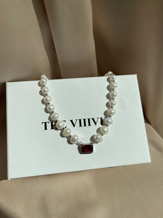 Yaeko ruby pearl necklace