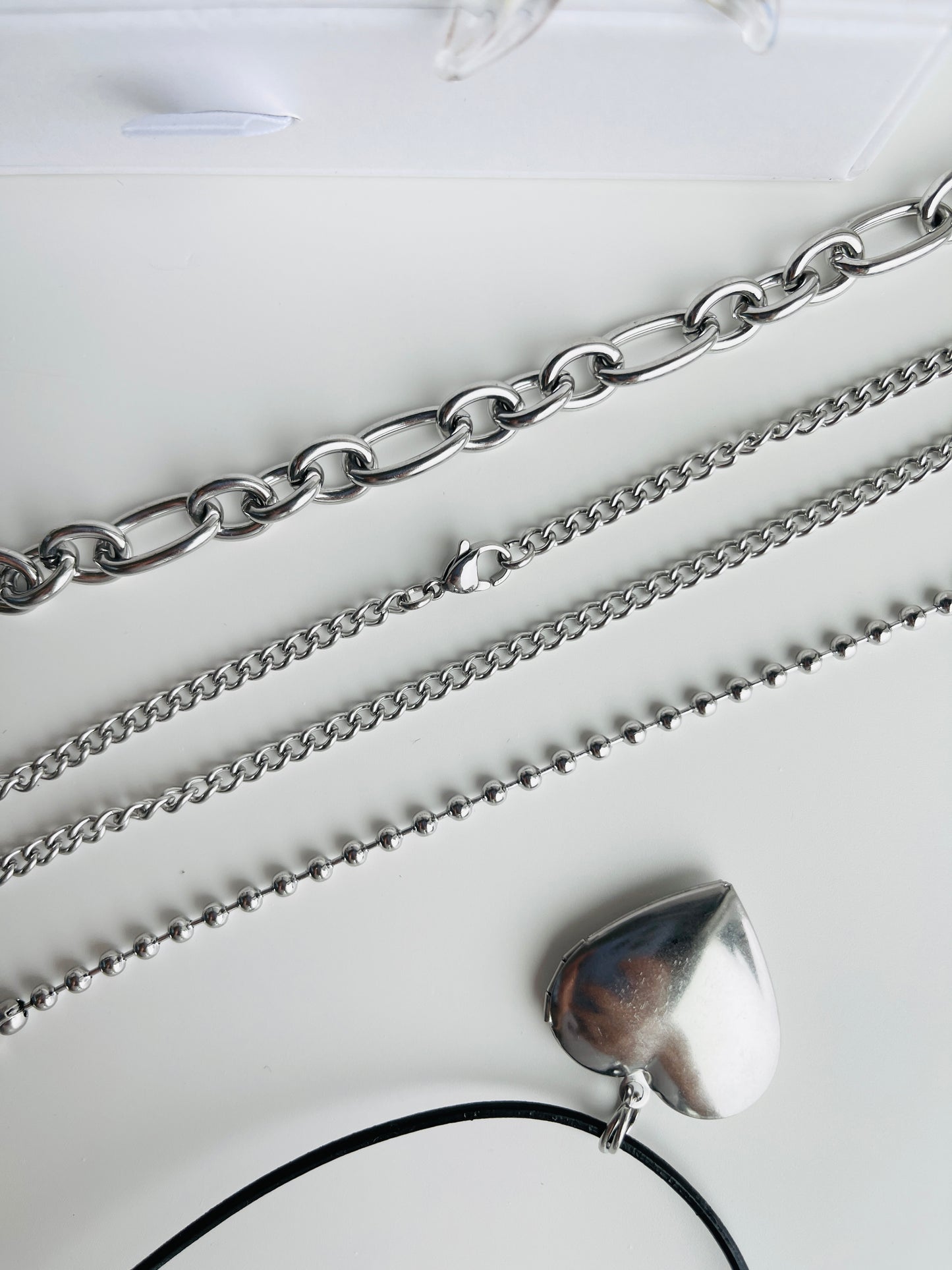 3.5mm curb chain silver necklace