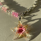 Pink starfish & gummy bear chunky chain silver necklace