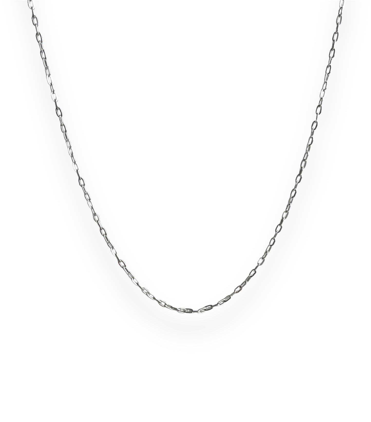 2mm cable flat oval chain silver necklace