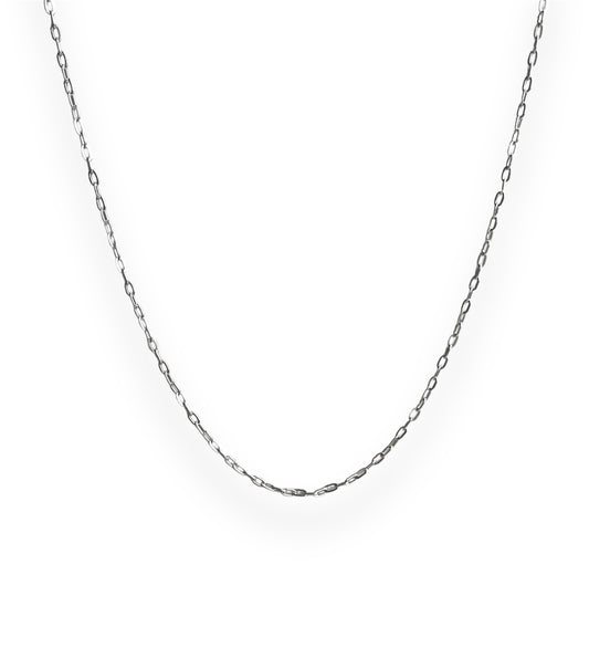 2mm cable flat oval chain silver necklace