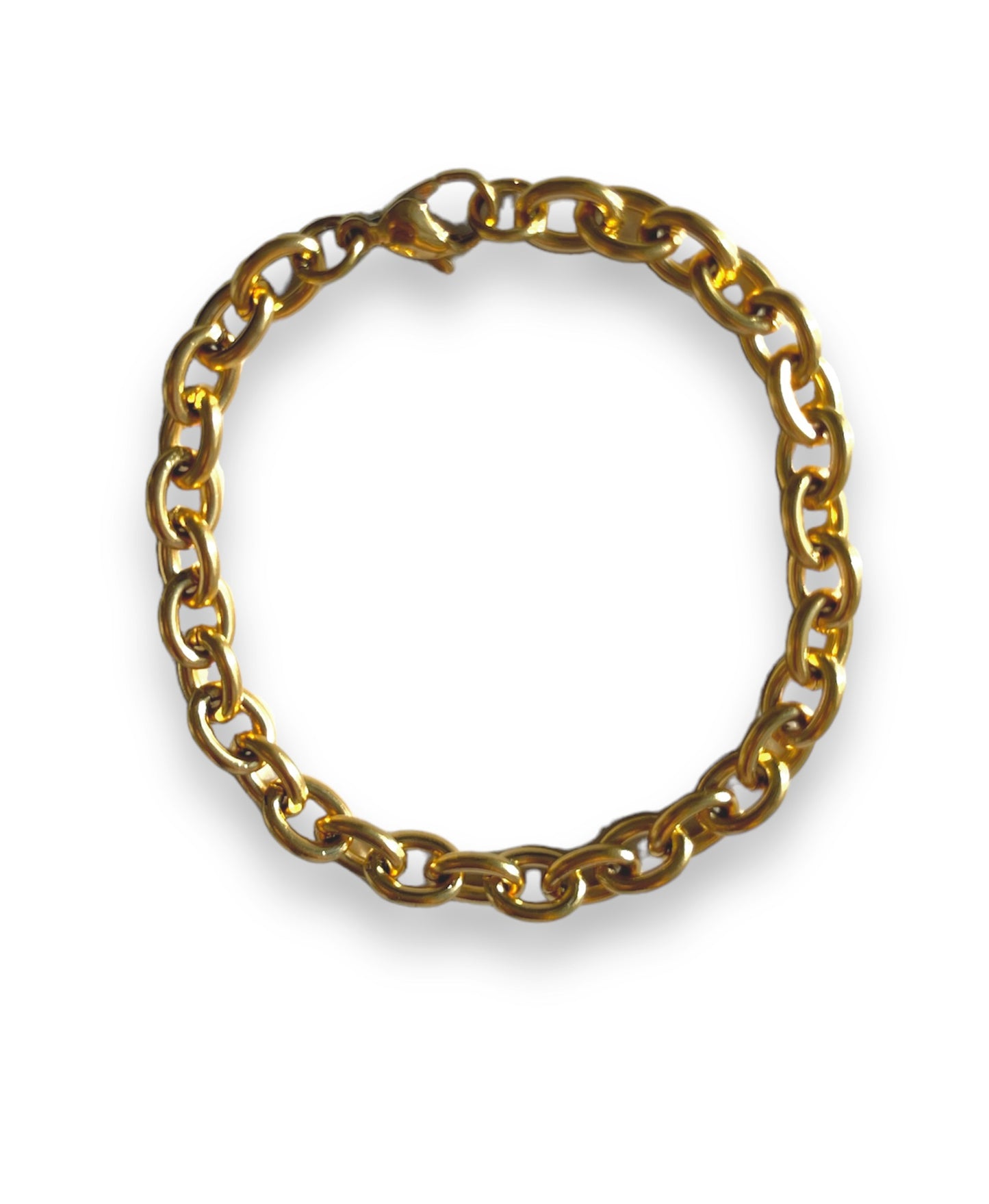 6mm cable chain gold bracelet