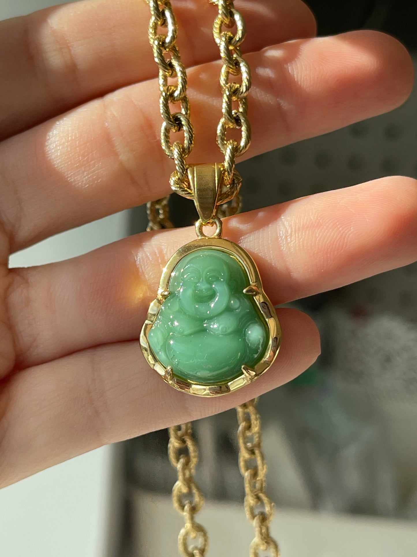 Green Buddha Necklace