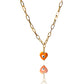 Orange Evil Eye Heart Pendant Necklace