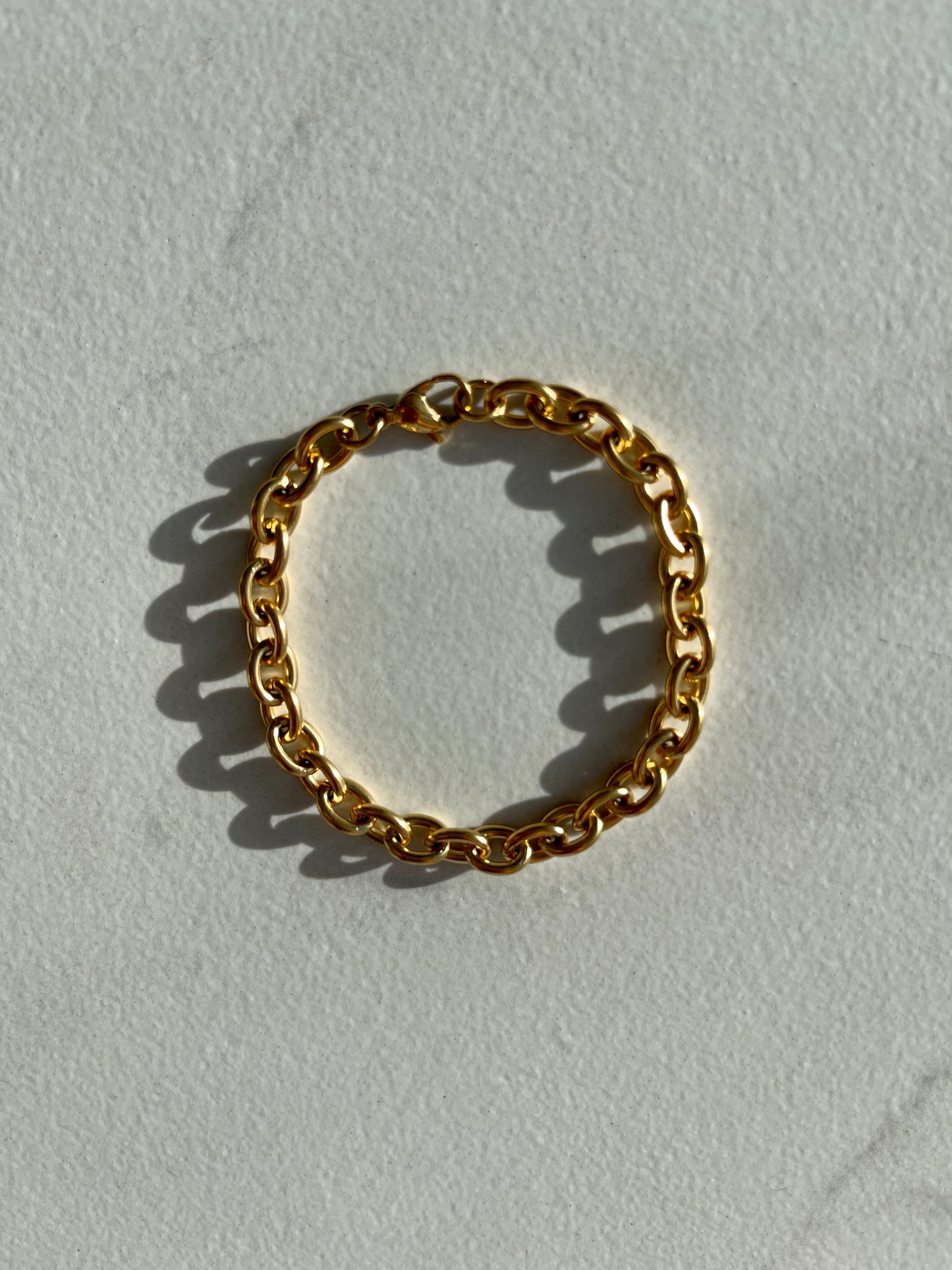 6mm cable chain gold bracelet