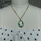 Green Cameo Lady Pendant Necklace