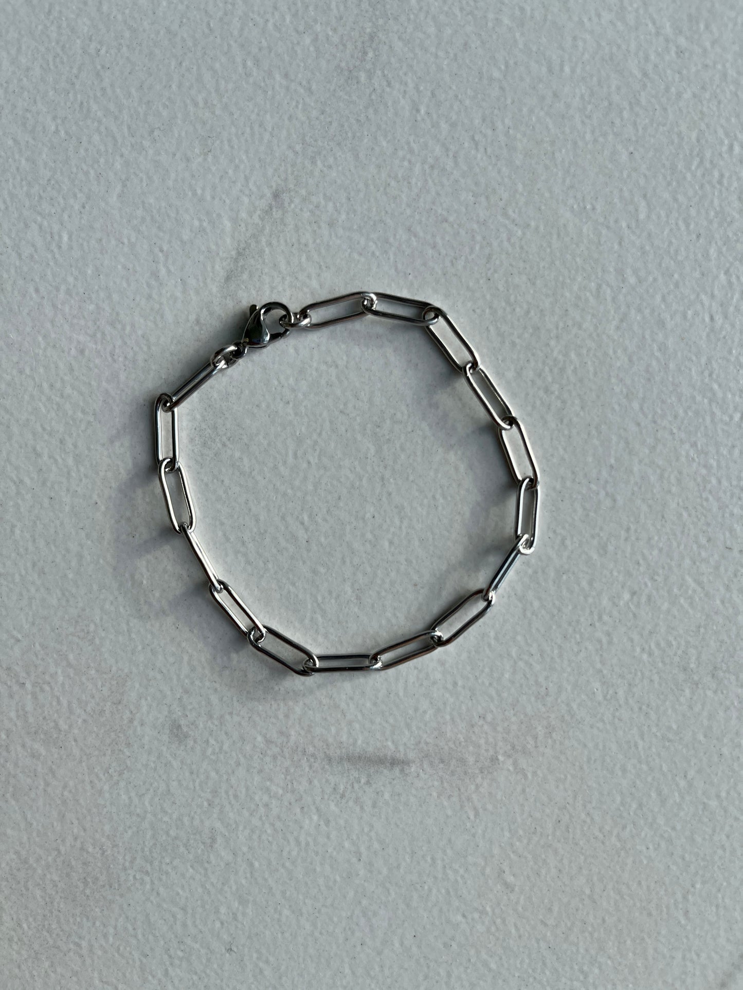 4mm paperclip chain silver bracelet