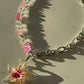 Pink starfish & gummy bear chunky chain silver necklace