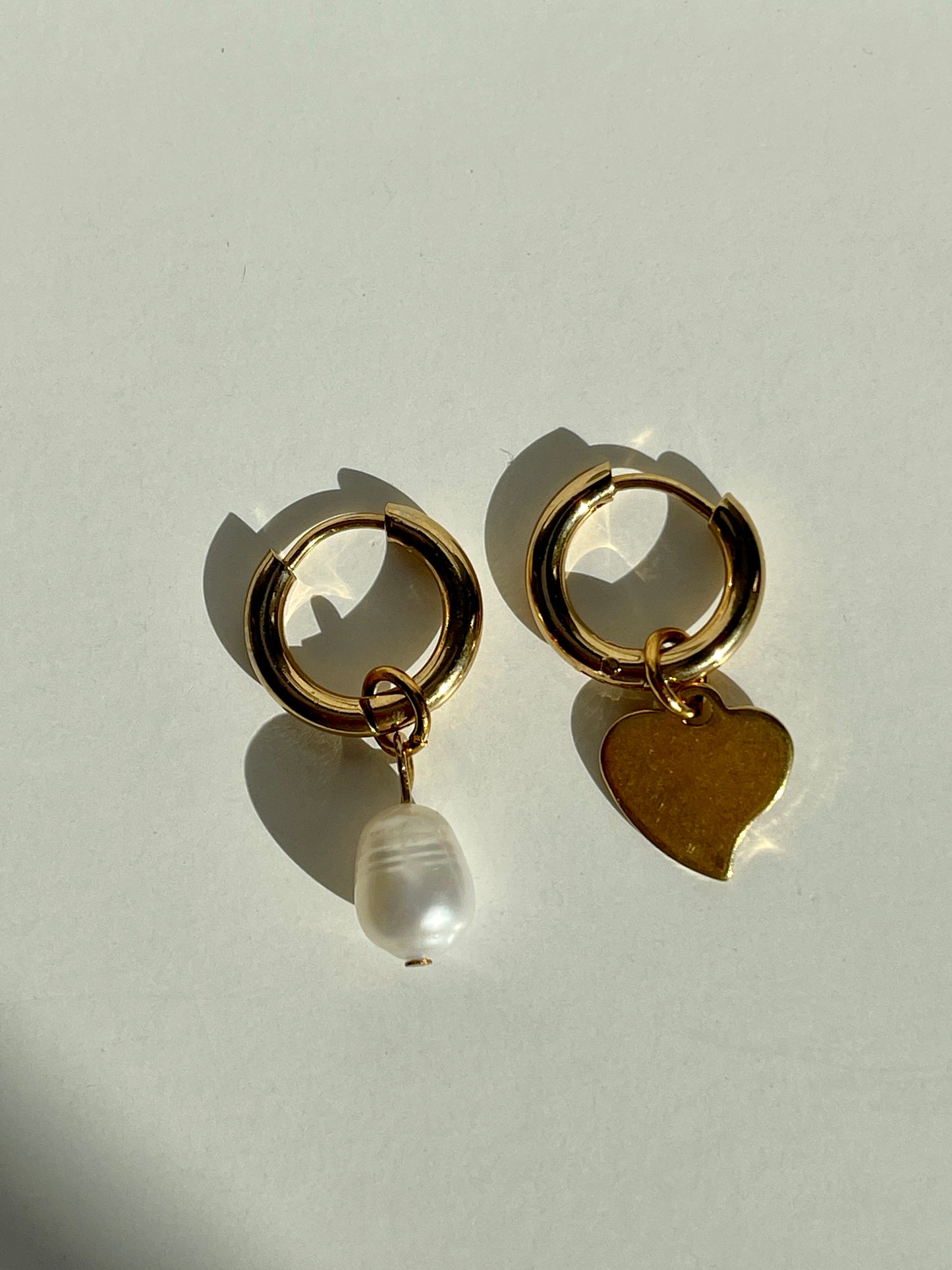 Heart & Pearl Hoop Earrings