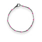 Pink enamel ball chain silver bracelet