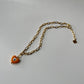 Orange Evil Eye Heart Pendant Necklace