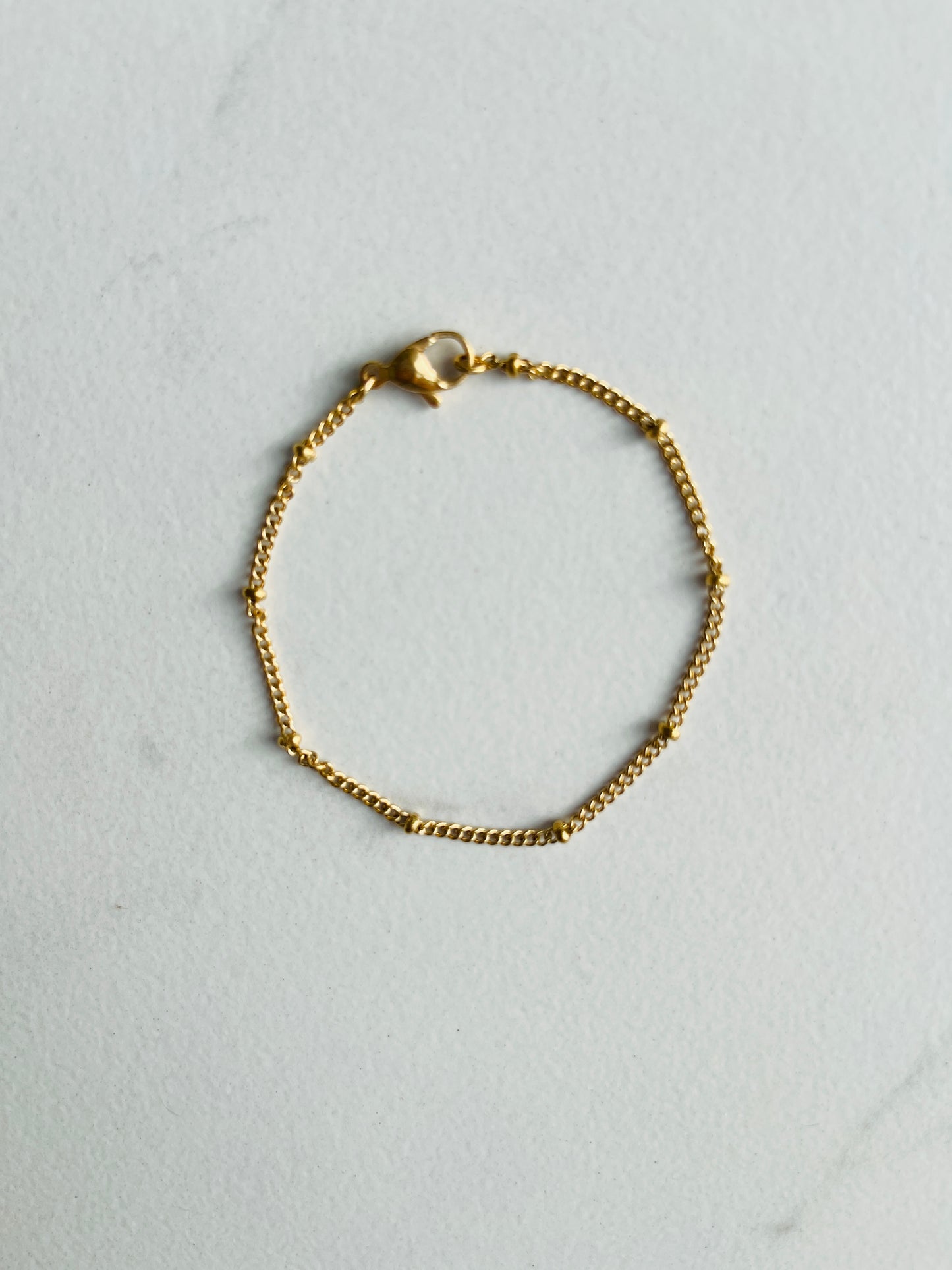 3.1mm satellite chain gold bracelet