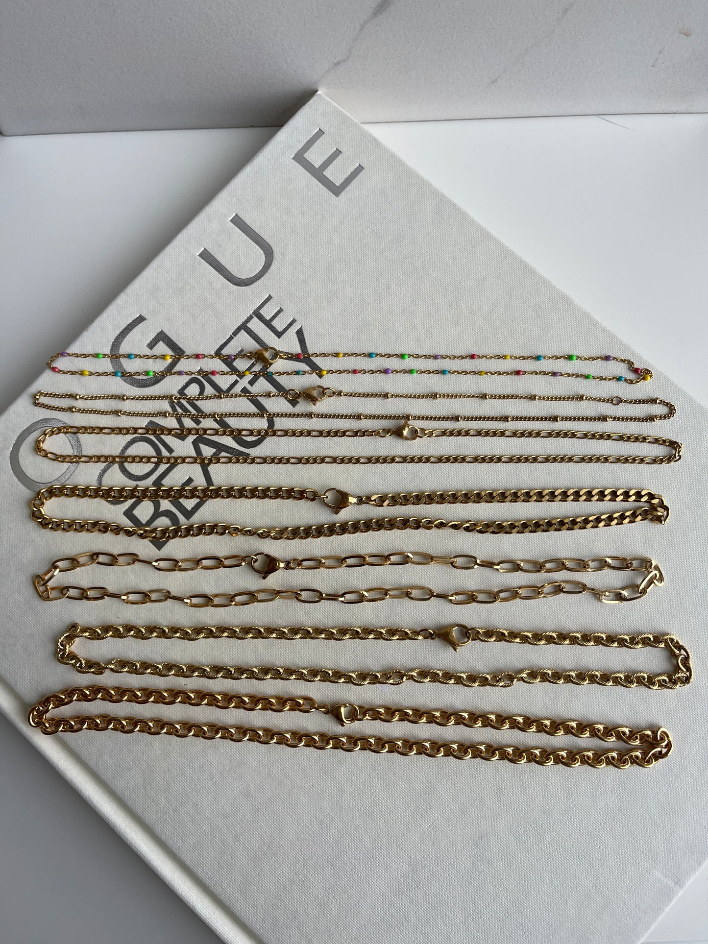 6mm cable linked chain gold necklace