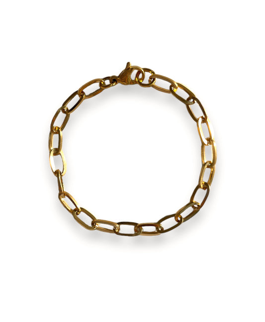 5mm paperclip chain gold bracelet