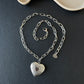 Nova Heart Locket  Silver Paper Clip  Chain Necklace