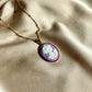 Purple Cameo Lady Pendant Necklace