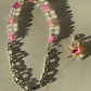 Pink starfish & gummy bear chunky chain silver necklace