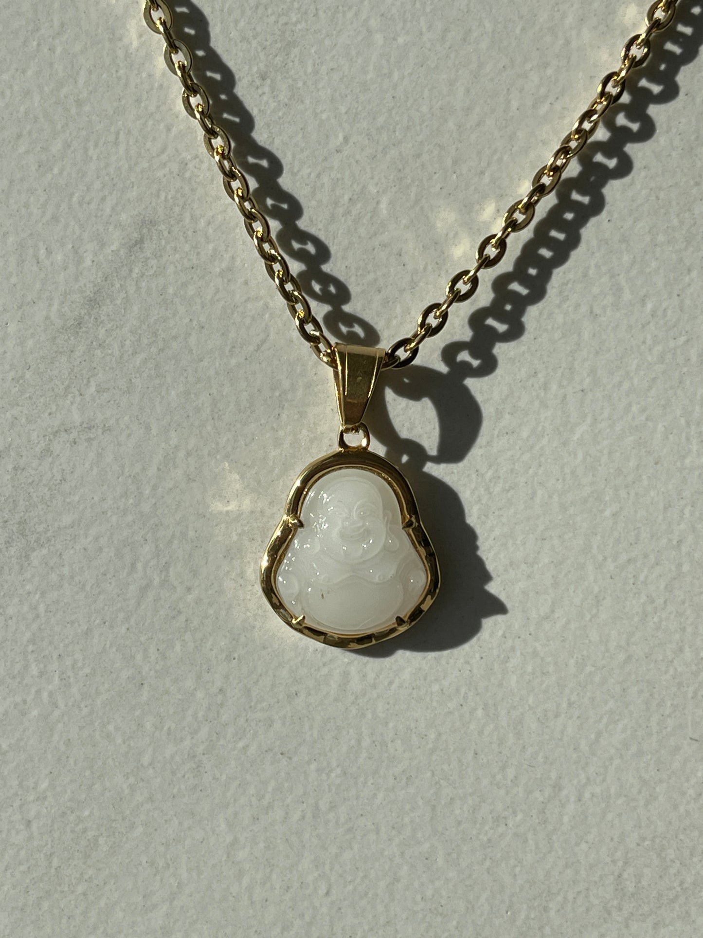 White Buddha Necklace