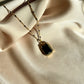 Onyx Pendant Gold Necklace