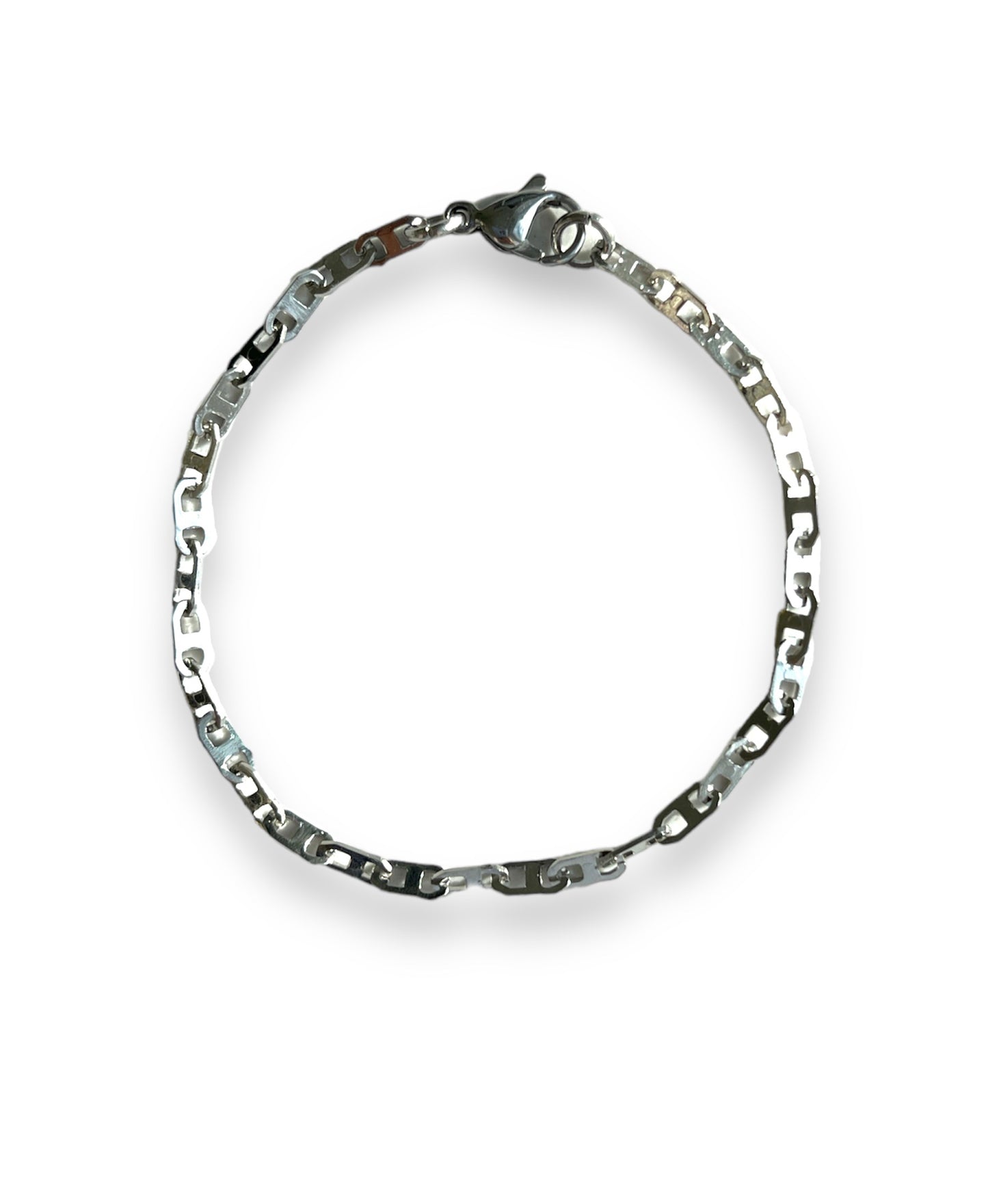 3mm flat mariner chain silver bracelet