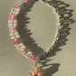 Pink starfish & gummy bear chunky chain silver necklace