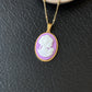 Purple Cameo Lady Pendant Necklace