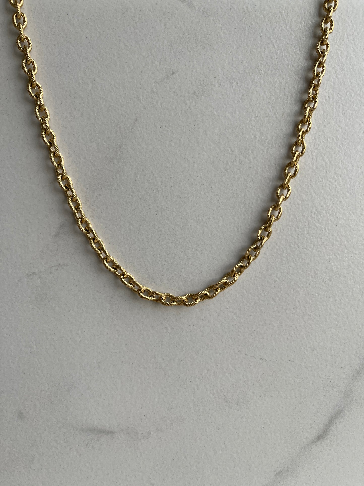 5mm cable chain gold necklace