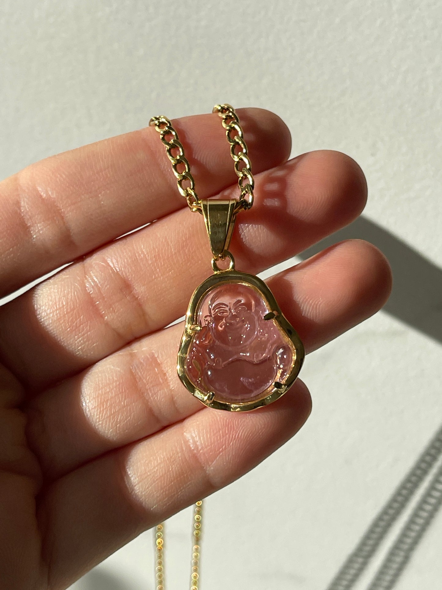 Pink Buddha Necklace