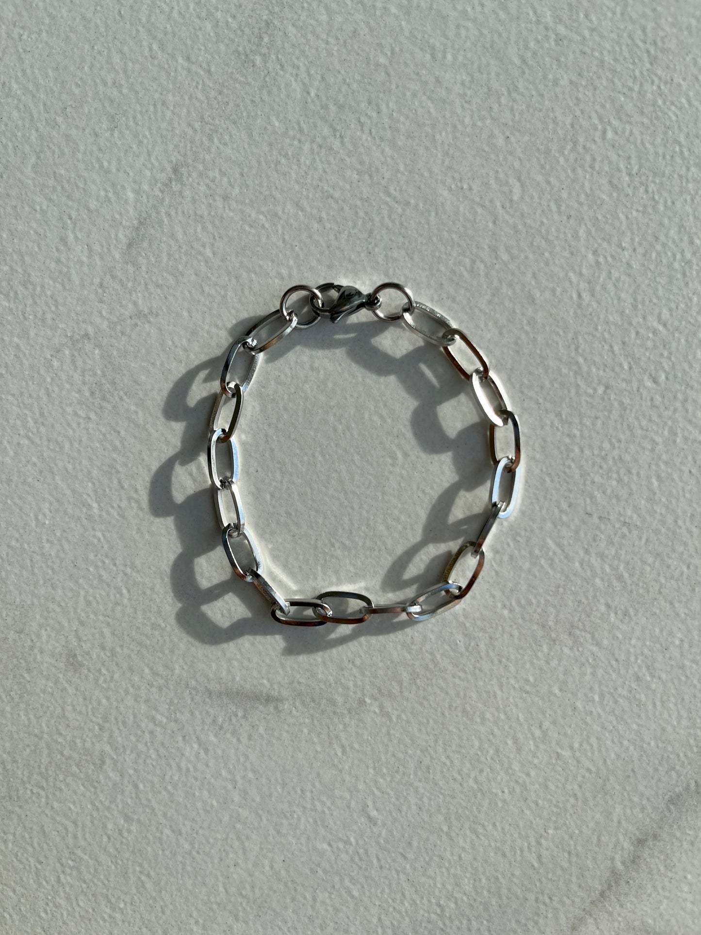 5mm paperclip chain silver bracelet