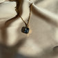 Grey Stone Pendant Gold Necklace