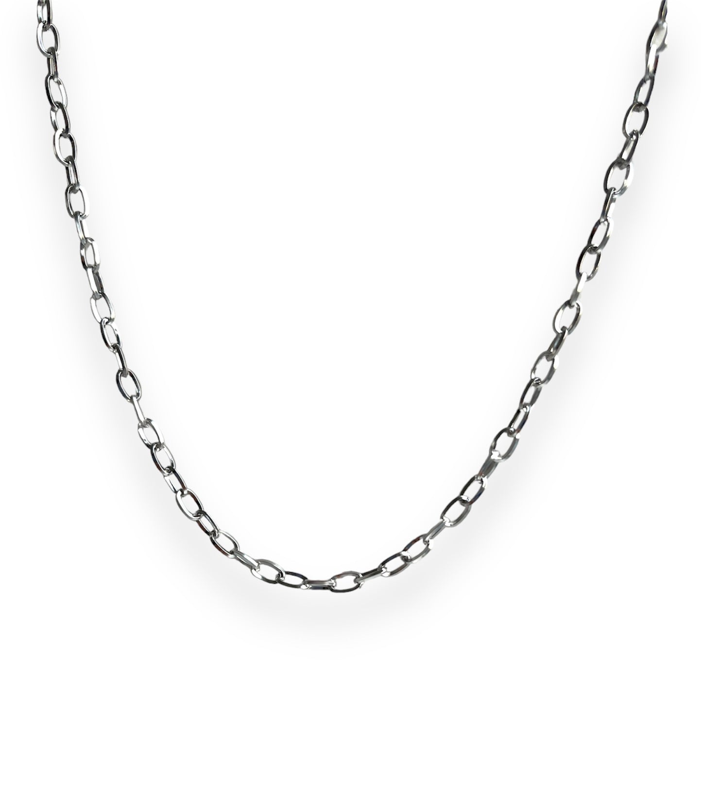 4mm cable silver Chain necklace