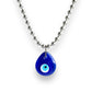 Tear Drop Blue Evil Eye with Ball Chain Necklace