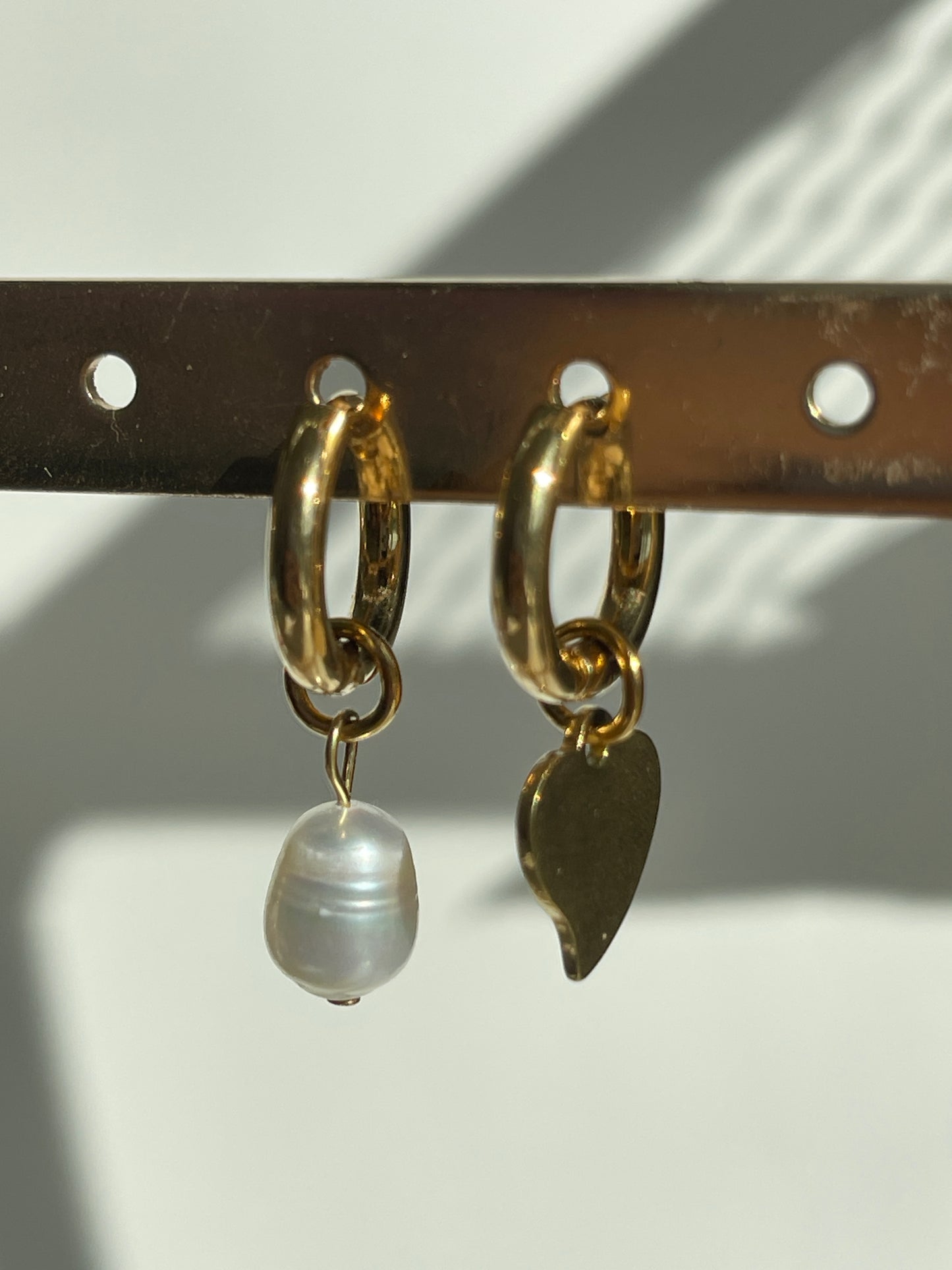 Heart & Pearl Hoop Earrings