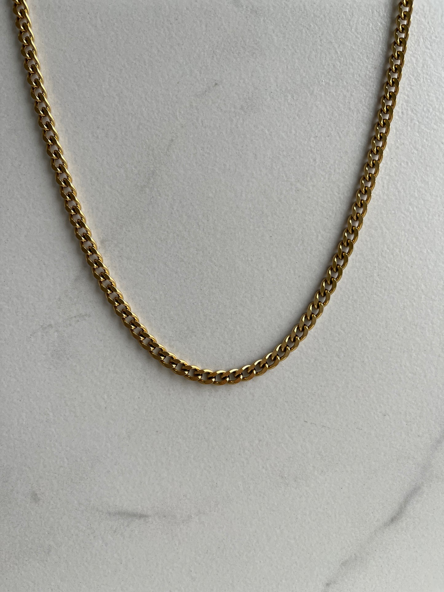 5mm Cuban link chain gold necklace