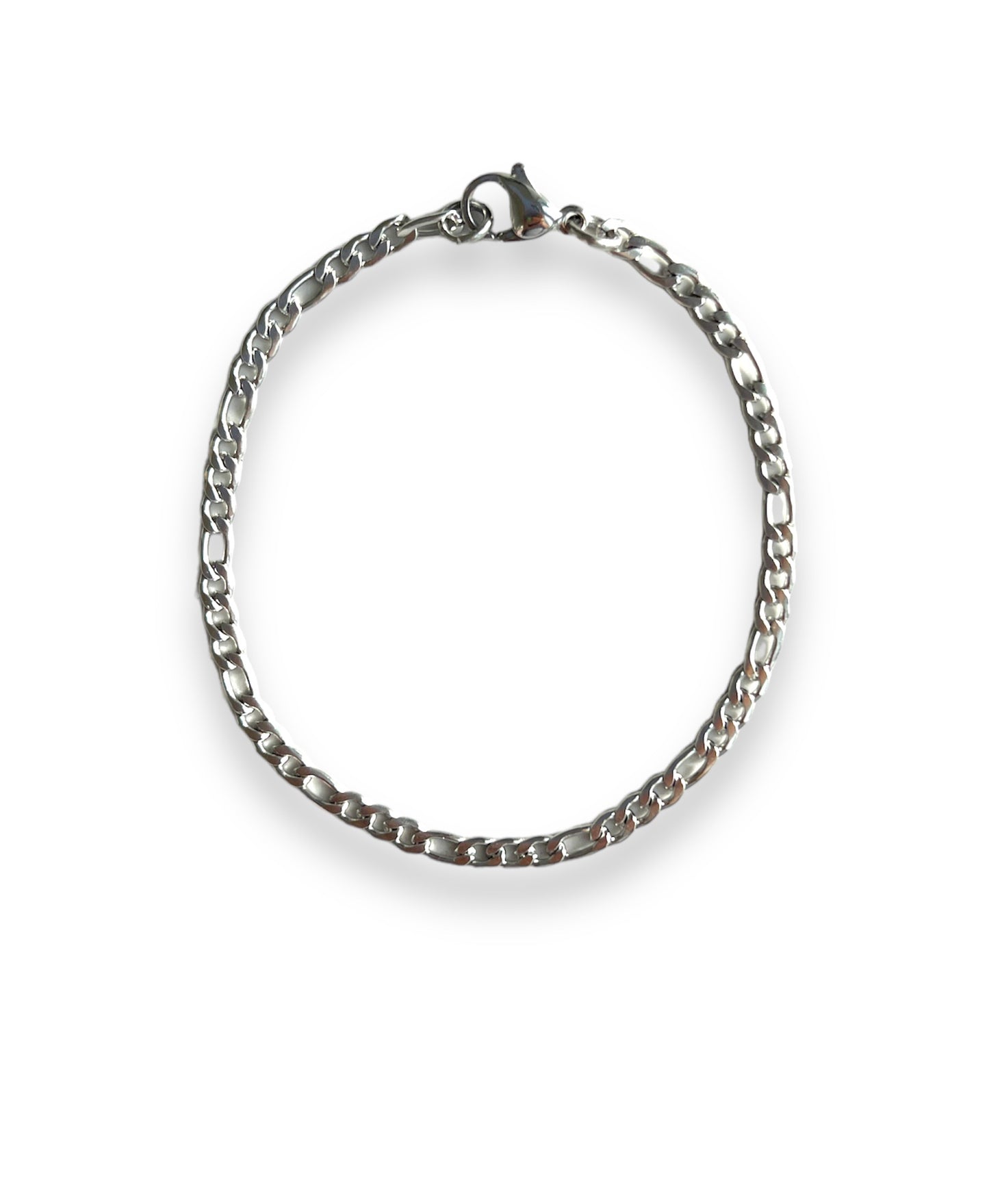 3mm figaro chain silver bracelet