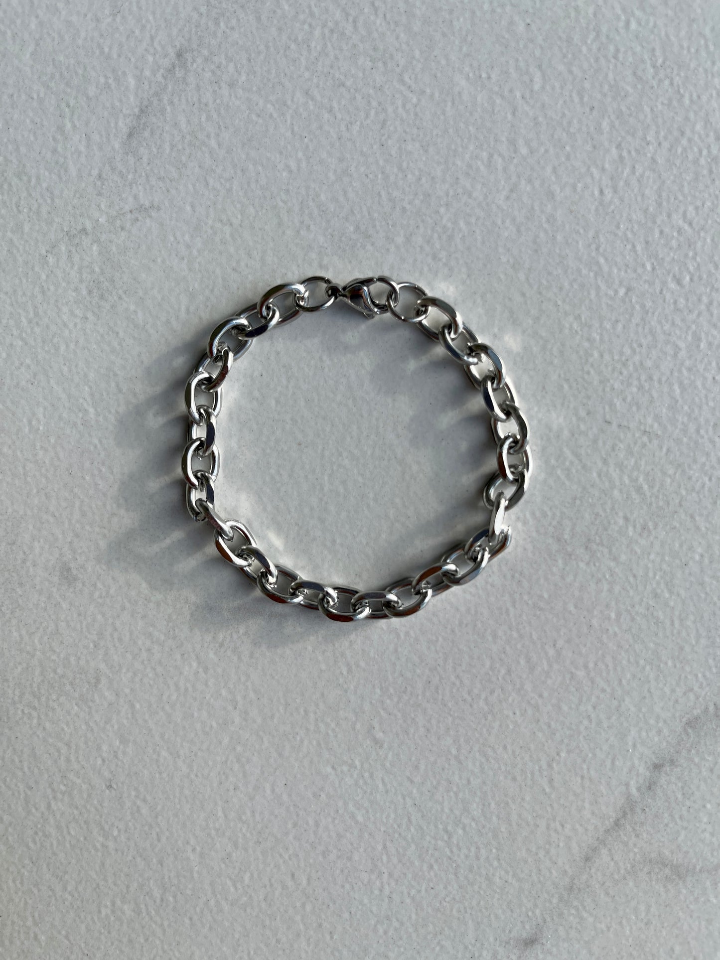 6mm diamond cut cable chain silver bracelet