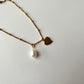 Clara Pearl and Heart Pendant Necklace