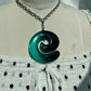 Turquoise Spiral Pendant Silver Necklace