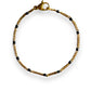 Black enamel chain gold bracelet