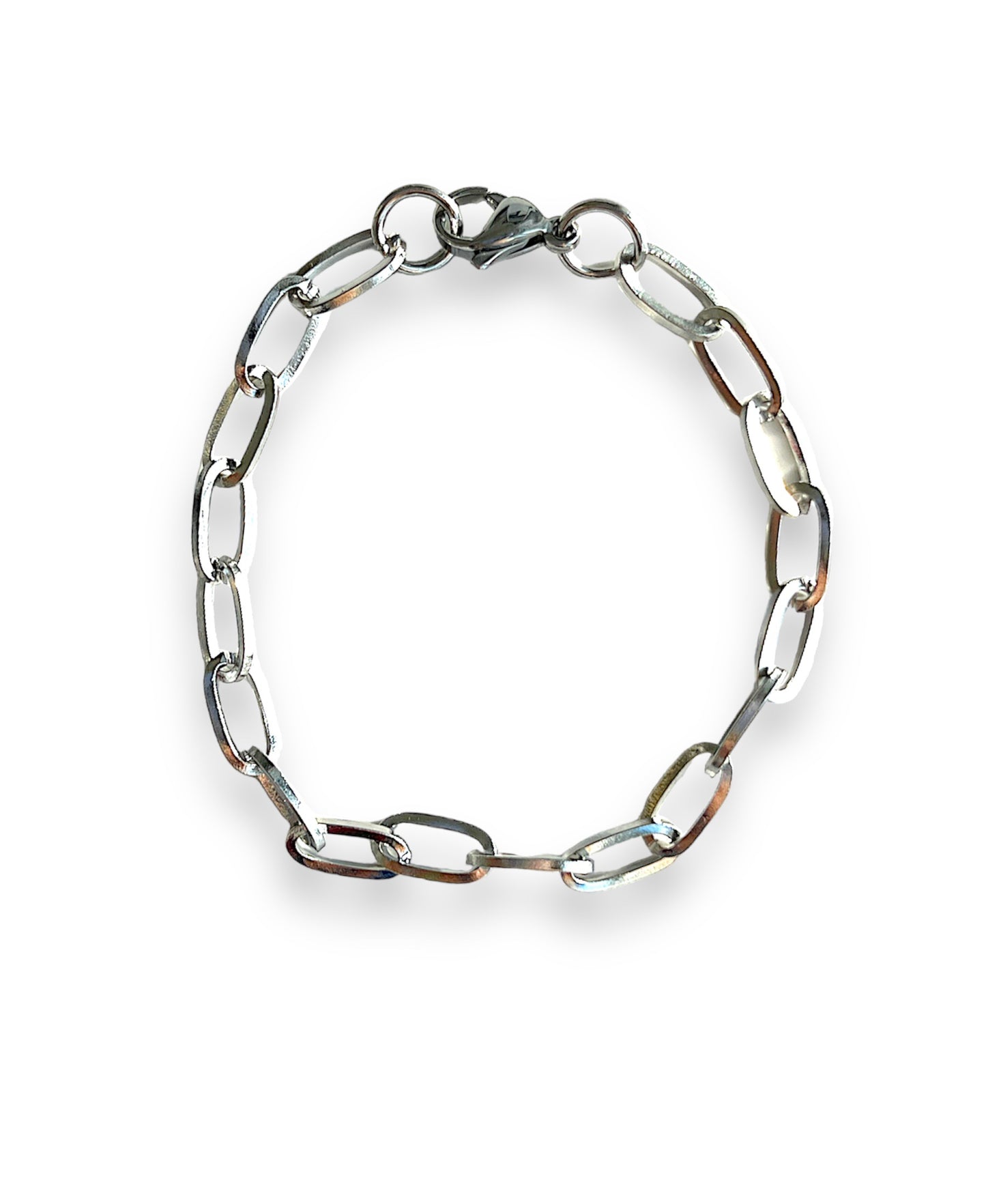 5mm paperclip chain silver bracelet