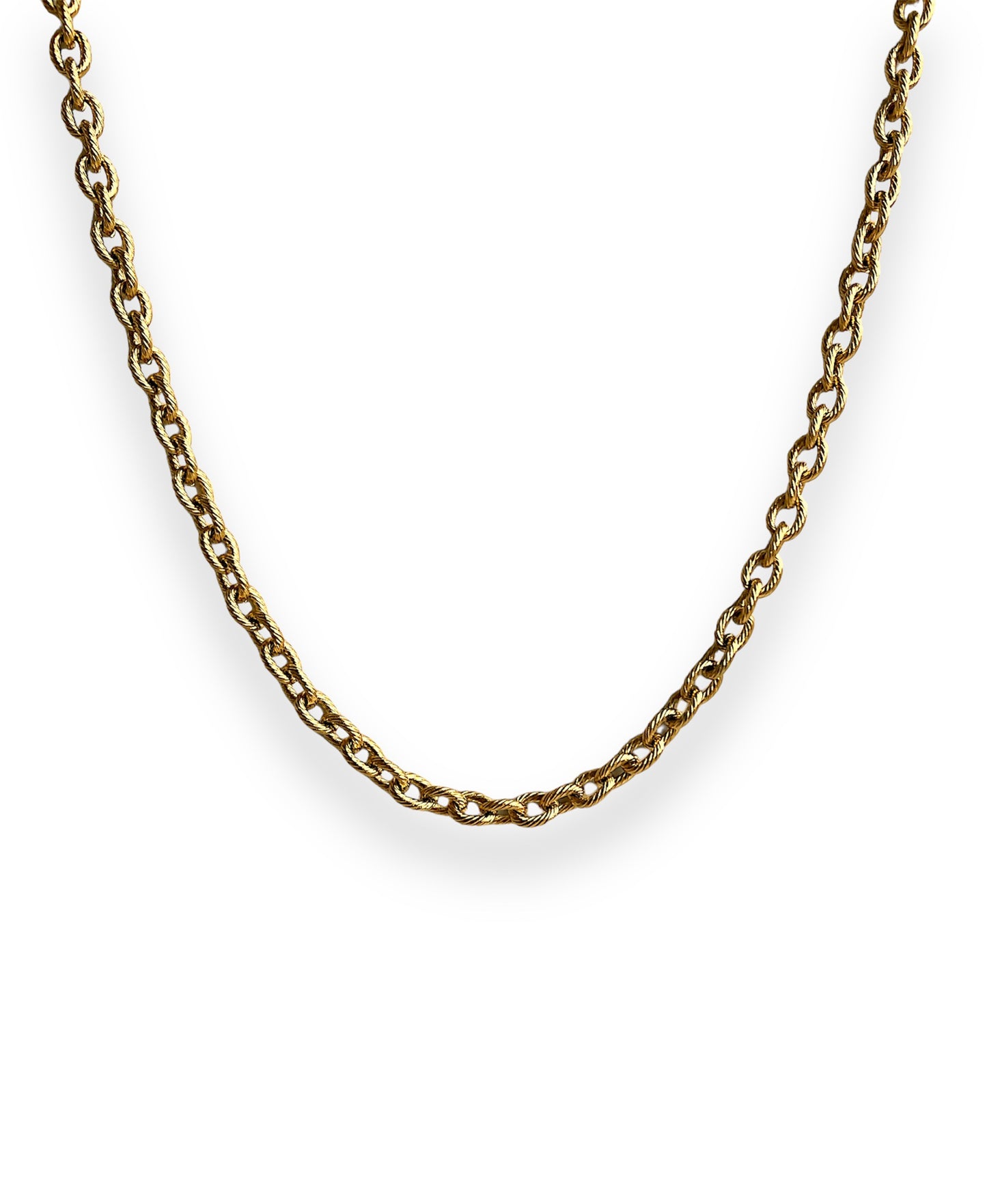 5mm cable chain gold necklace