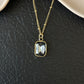 Grey Stone Pendant Gold Necklace