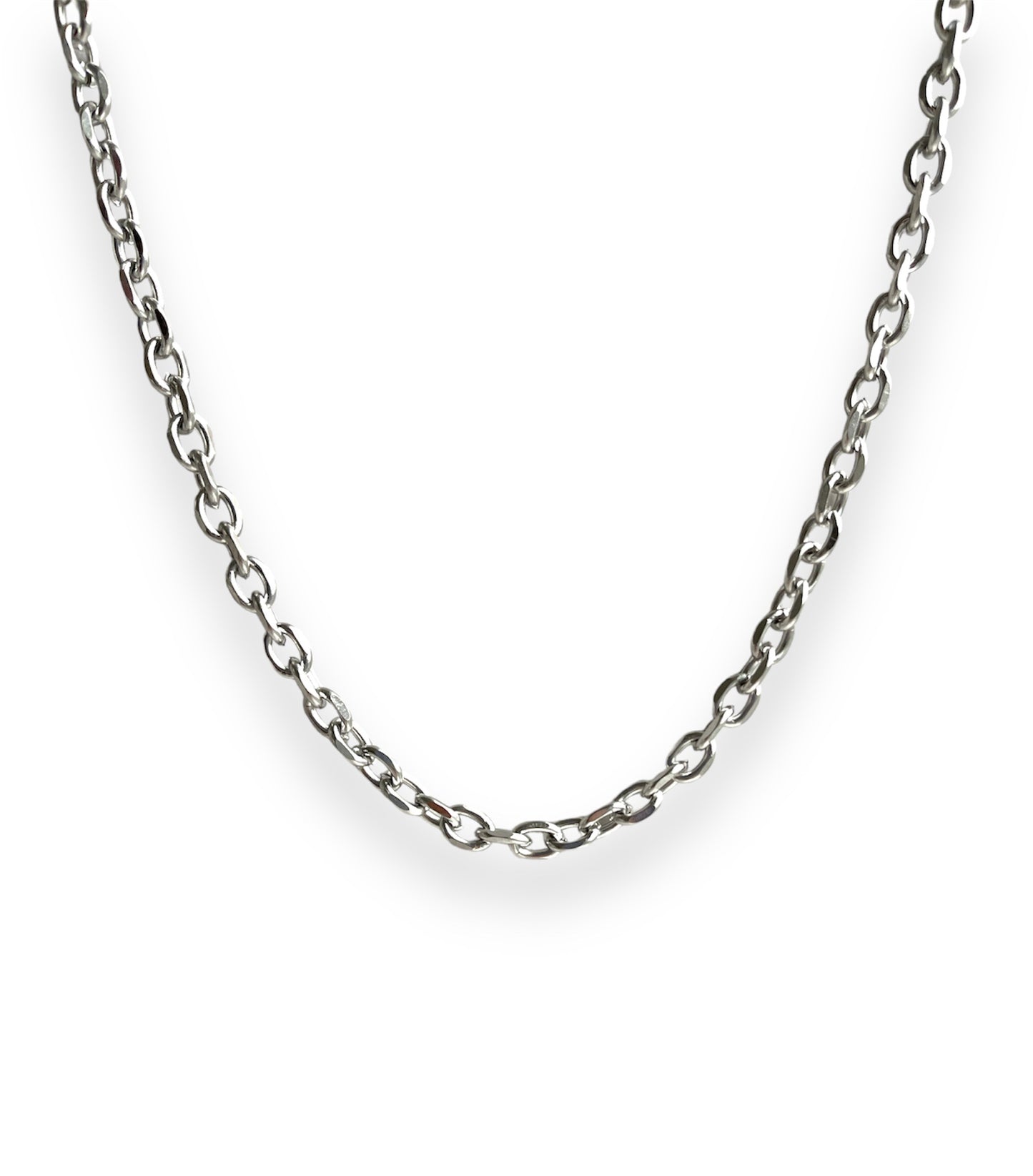 6mm diamond cut cable chain in silver