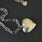 Nova Heart Locket  Silver Paper Clip  Chain Necklace