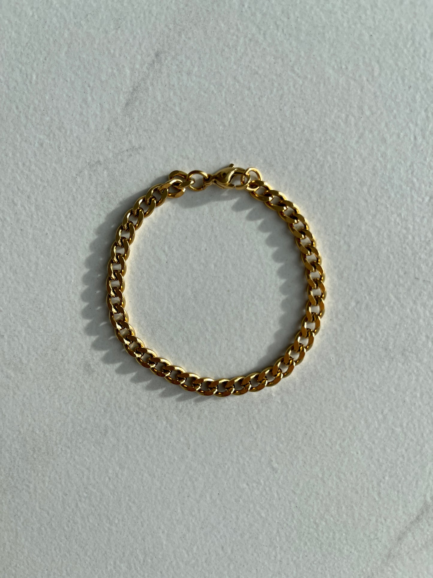 5mm cuban curb chain gold bracelet