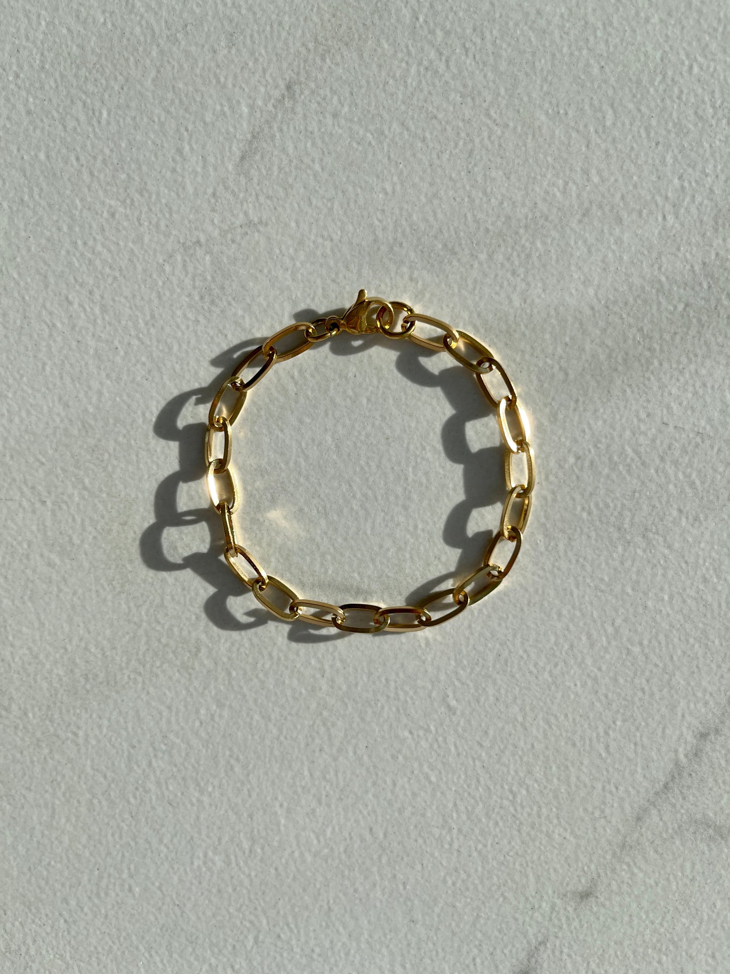 5mm paperclip chain gold bracelet