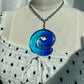 Blue Spiral Pendant Silver Necklace